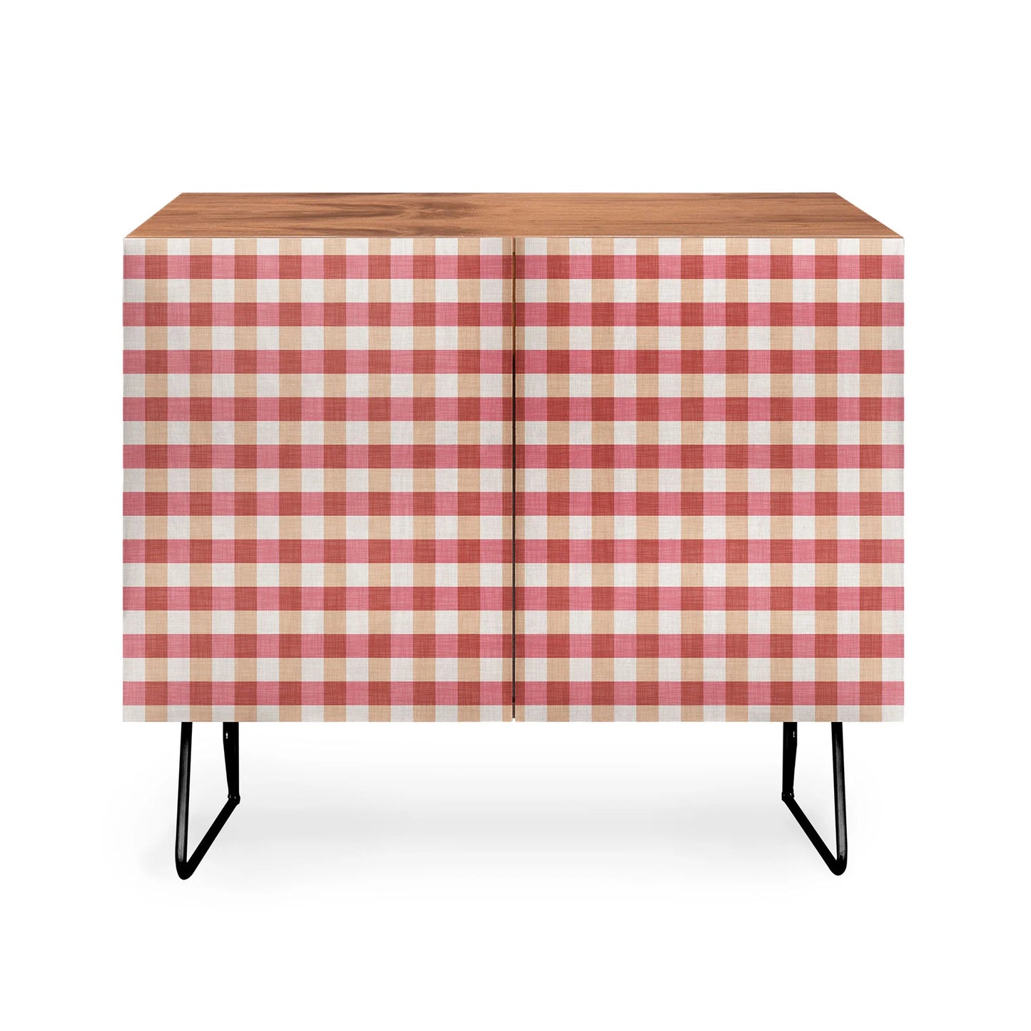 Avenie cozy gingham cabinet credenza