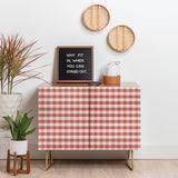 Avenie cozy gingham cabinet credenza