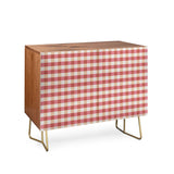 Avenie cozy gingham cabinet credenza