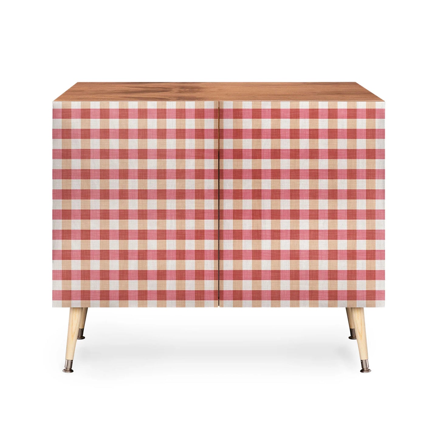 Avenie cozy gingham cabinet credenza