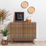 Avenie cozy vintage plaid  cabinet credenza