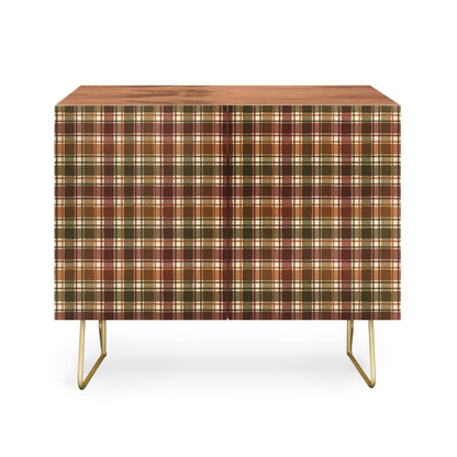 Avenie cozy vintage plaid  cabinet credenza