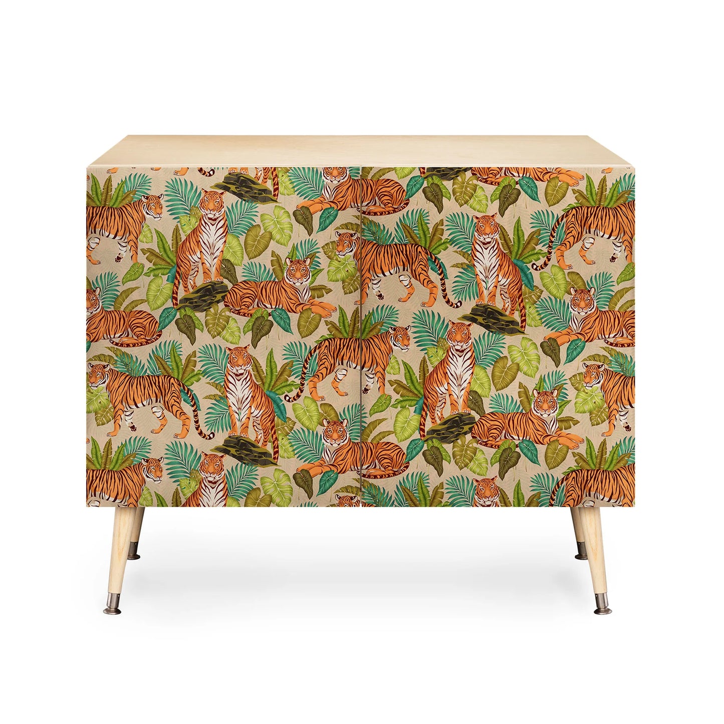 Avenie jungle tigers in sand cabinet credenza