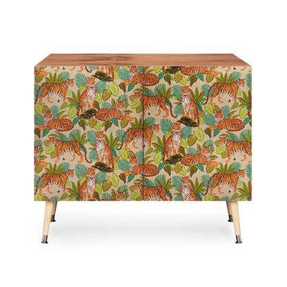Avenie jungle tigers in sand cabinet credenza
