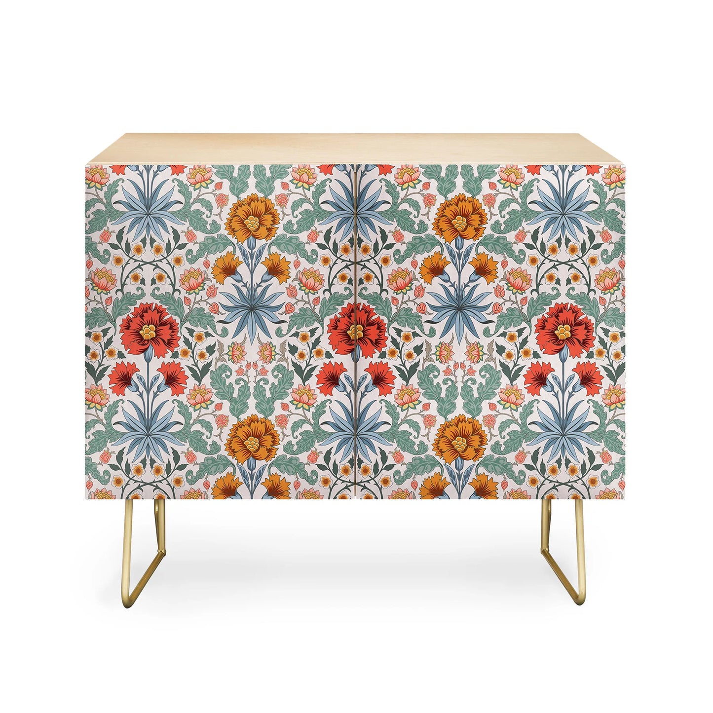 Avenie morris inspired carnation iii credenza cabinet