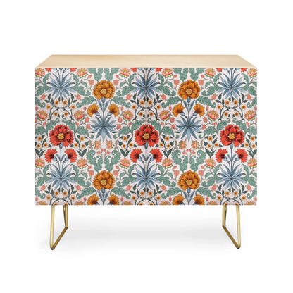 Avenie morris inspired carnation iii credenza cabinet