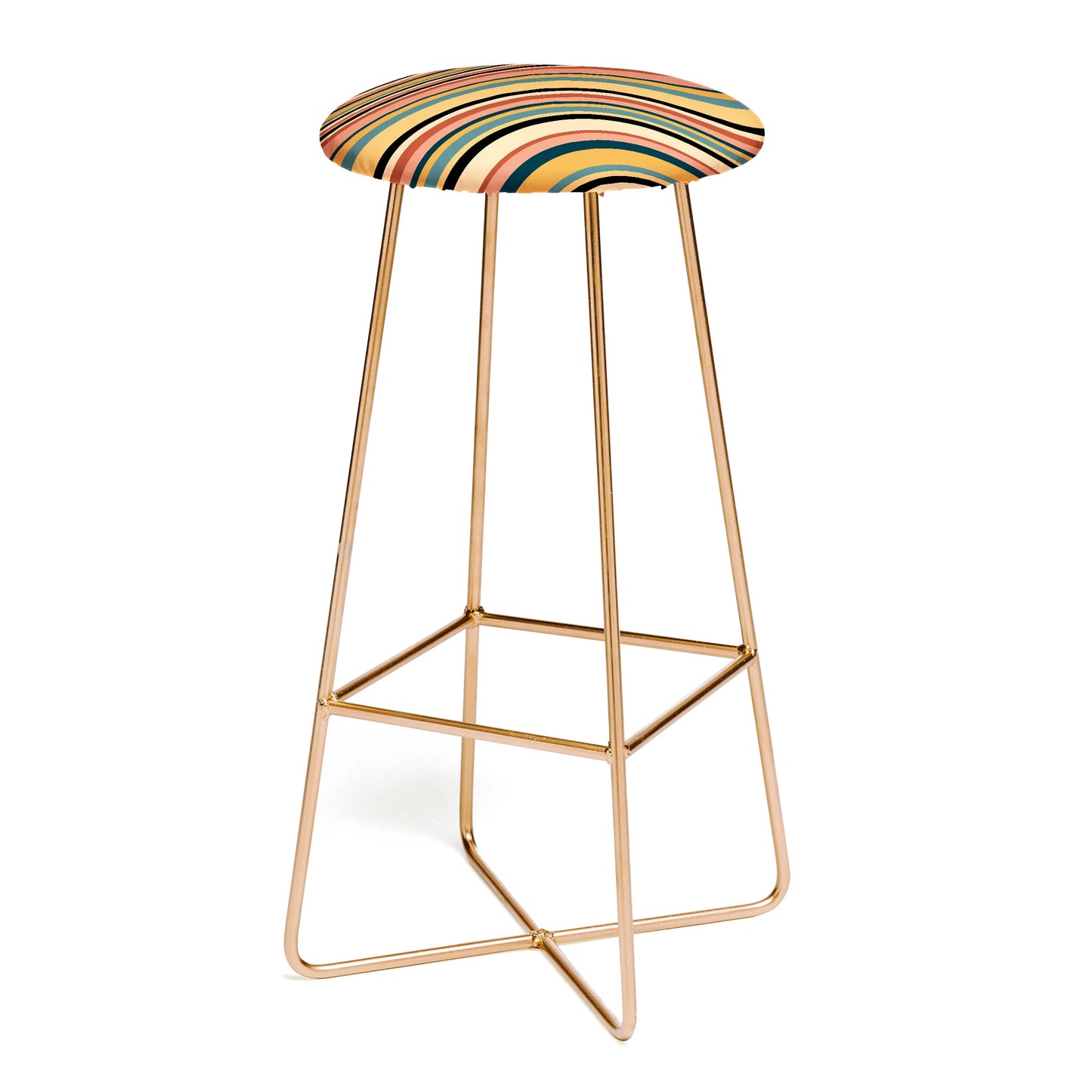 Wavy retro stripes stool