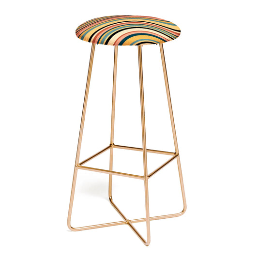 Wavy retro stripes stool