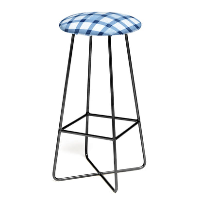 Checker mosaic navy blue stool