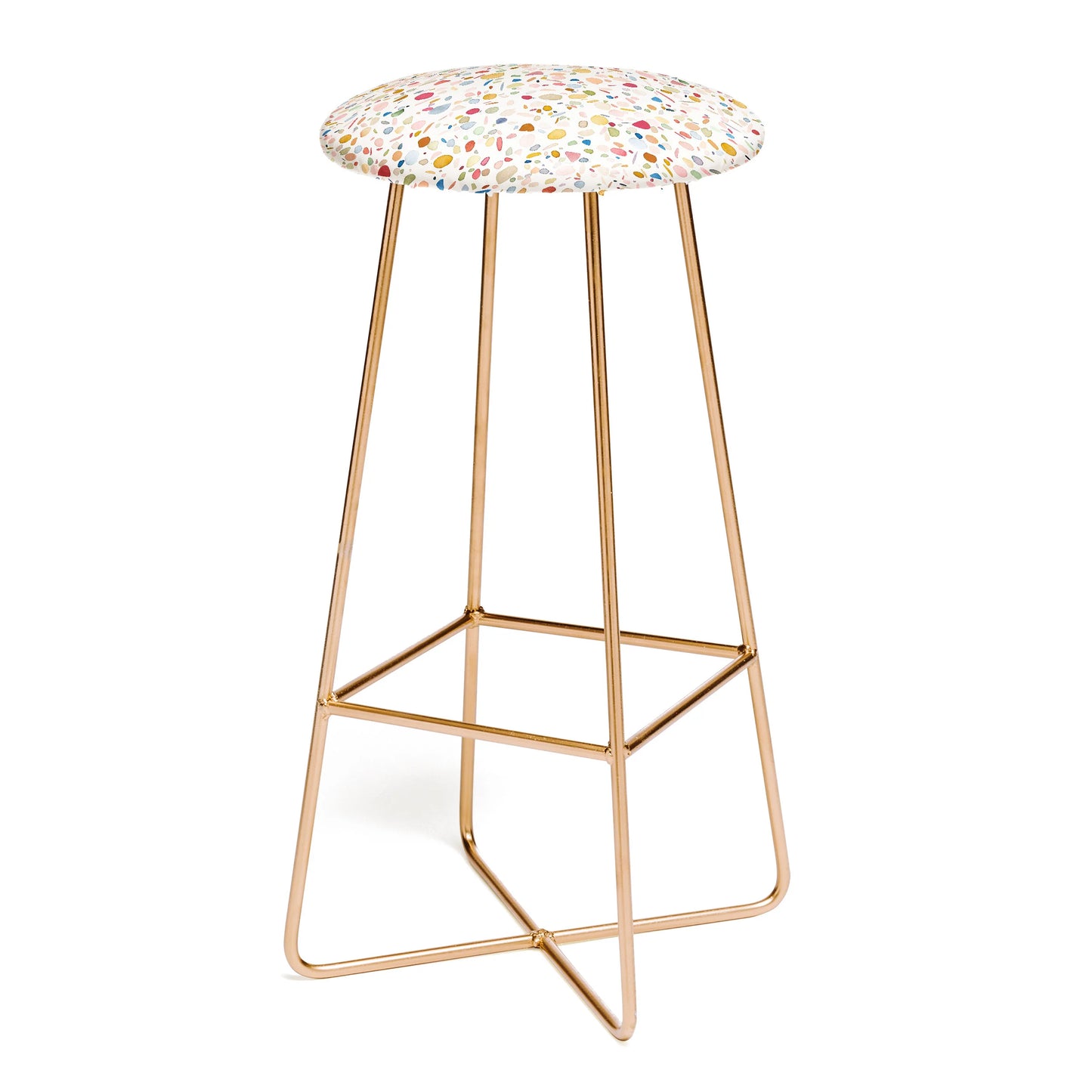 Terrazzo speckled confetti texture stool
