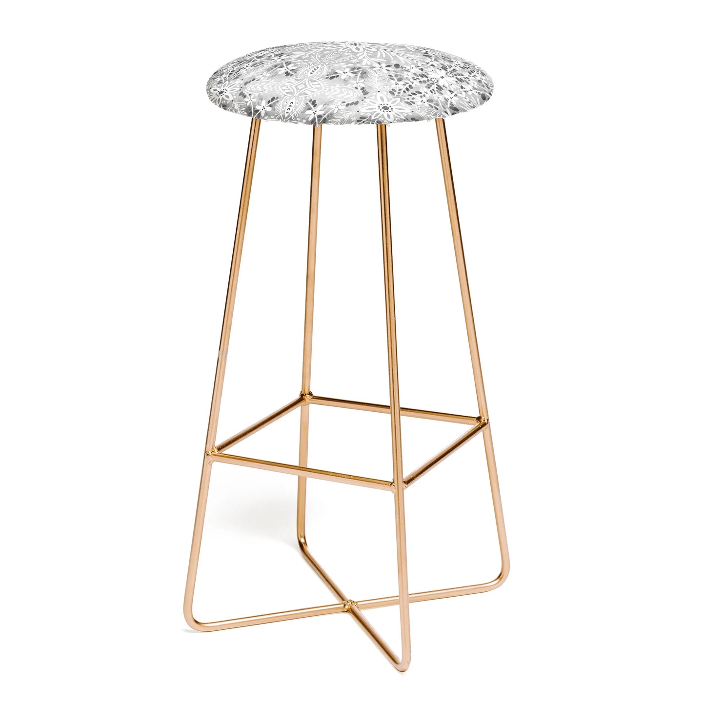 Intricate floral symmetry stool