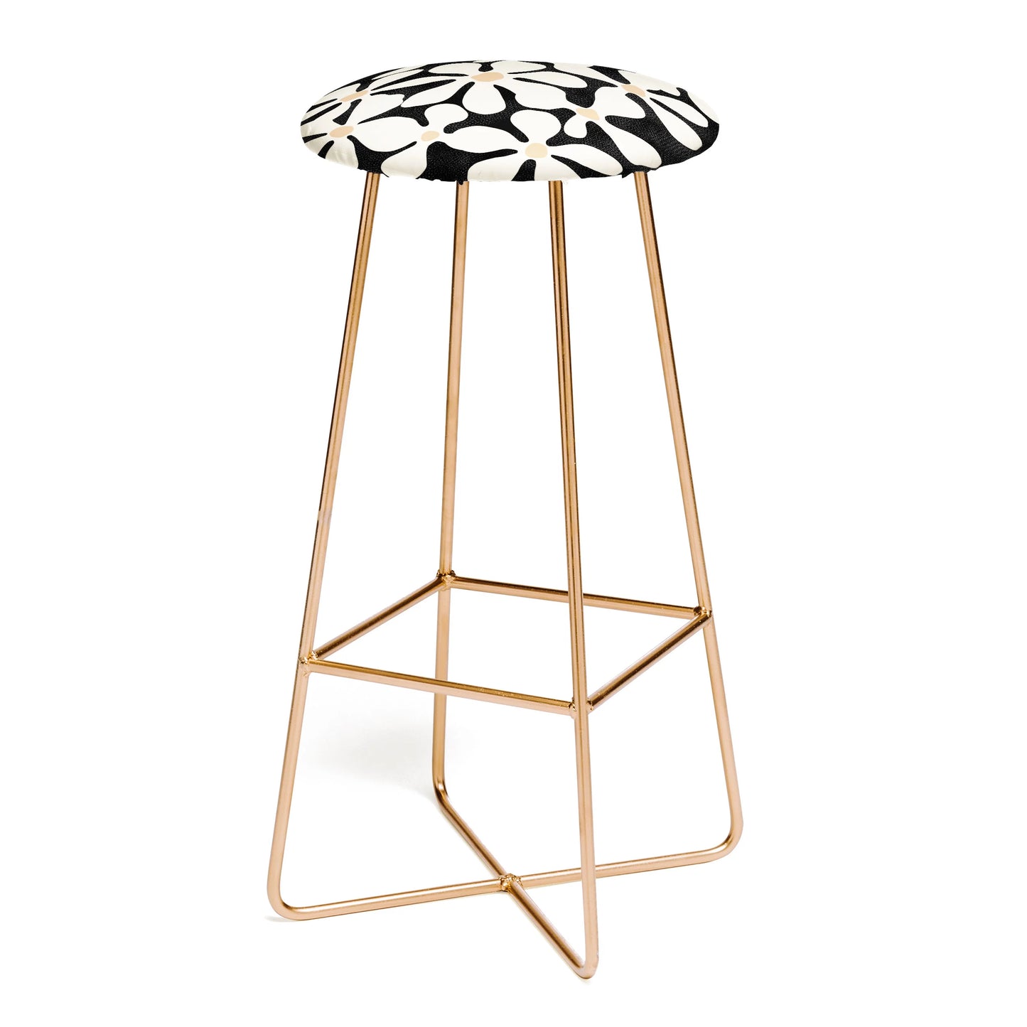 Midnight bohemian floral stool