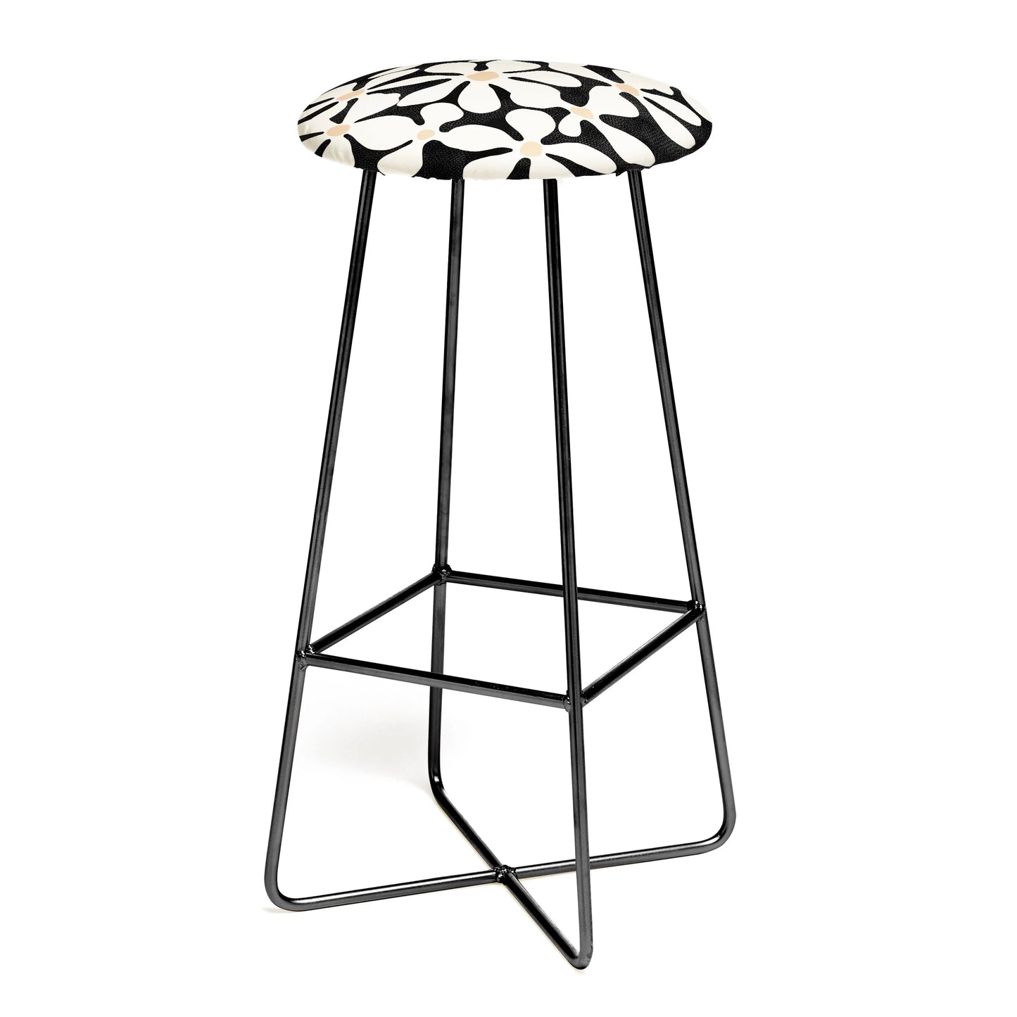 Midnight bohemian floral stool