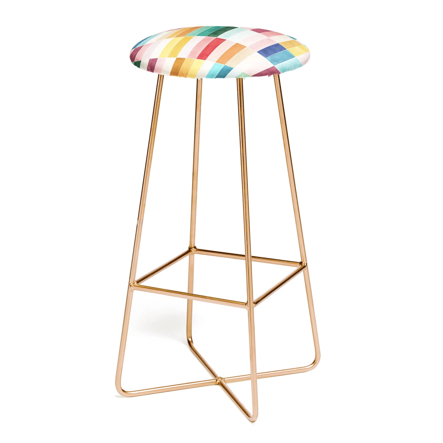 Modern craft rectangular colorful tiles color utopia stool