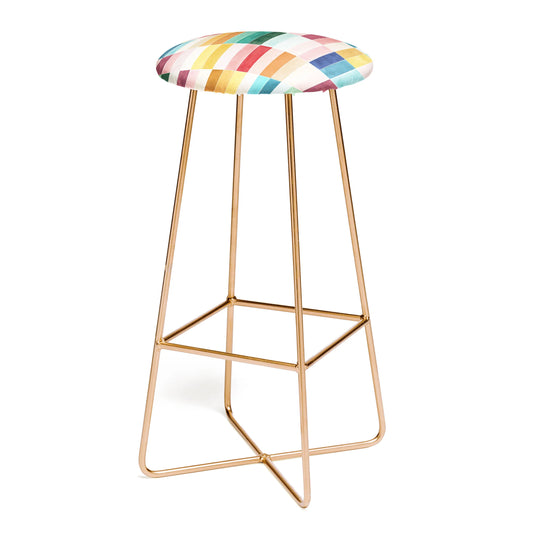 Modern craft rectangular colorful tiles color utopia stool