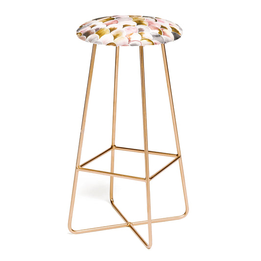Natural haze art deco scales pink gold stool