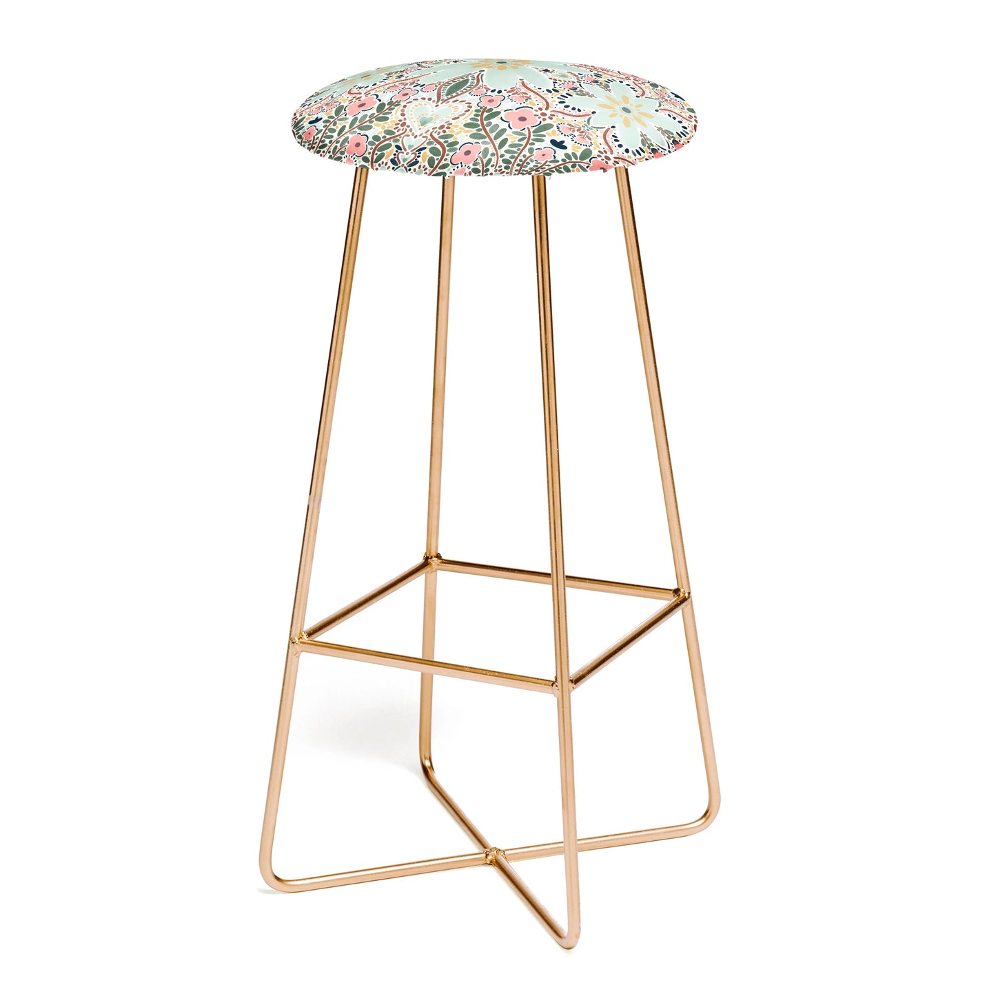 Sophisticated floral motif stool
