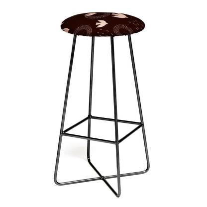 Espresso caramel boho birds stool