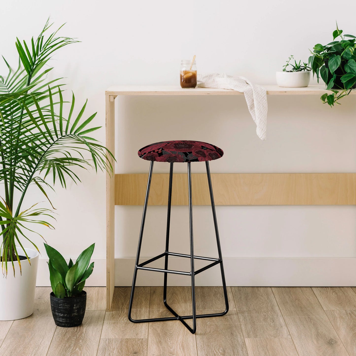 Dark red romance stool