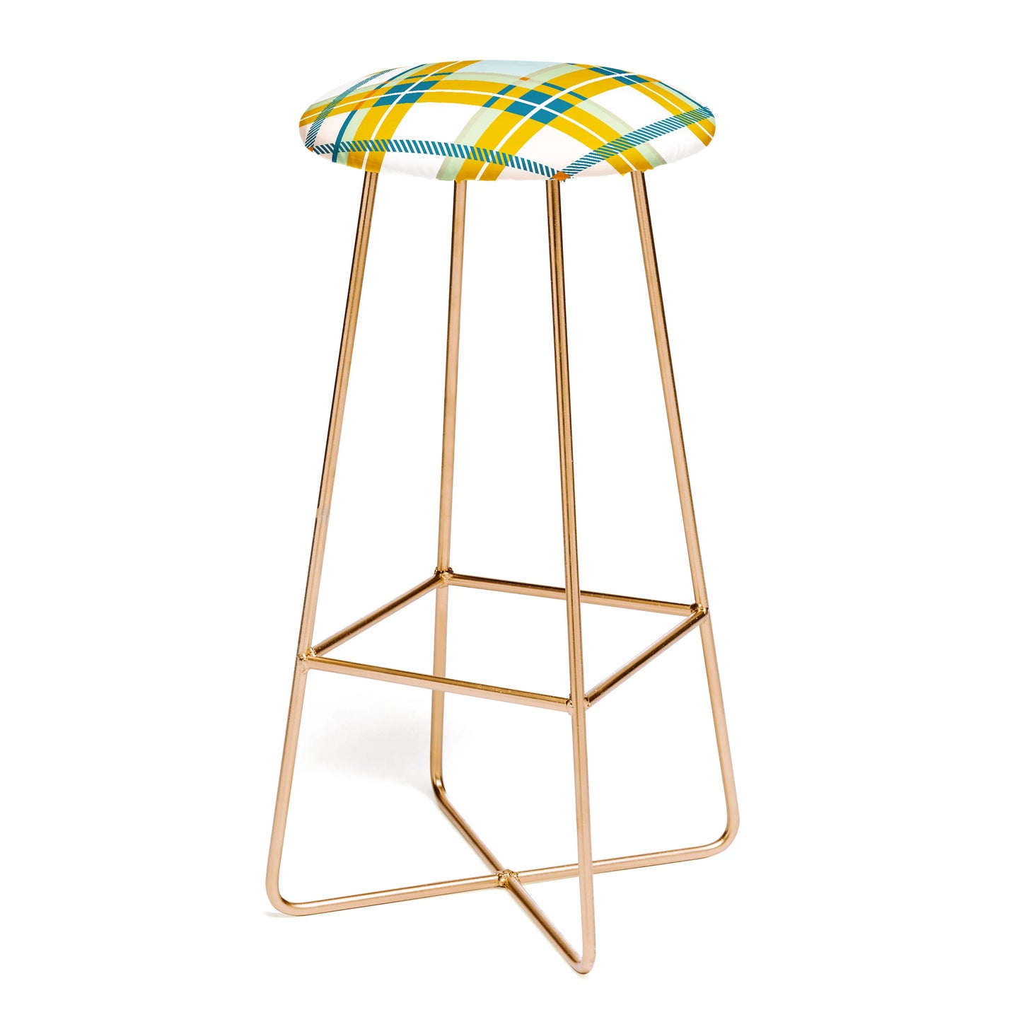 Warm plaid fusion stool