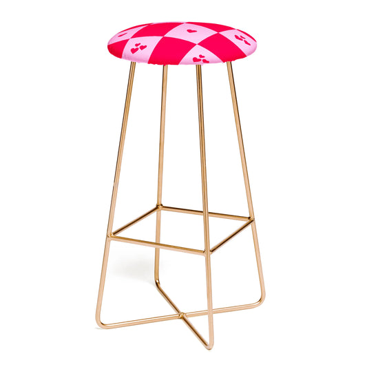 Grid pattern hearts stool