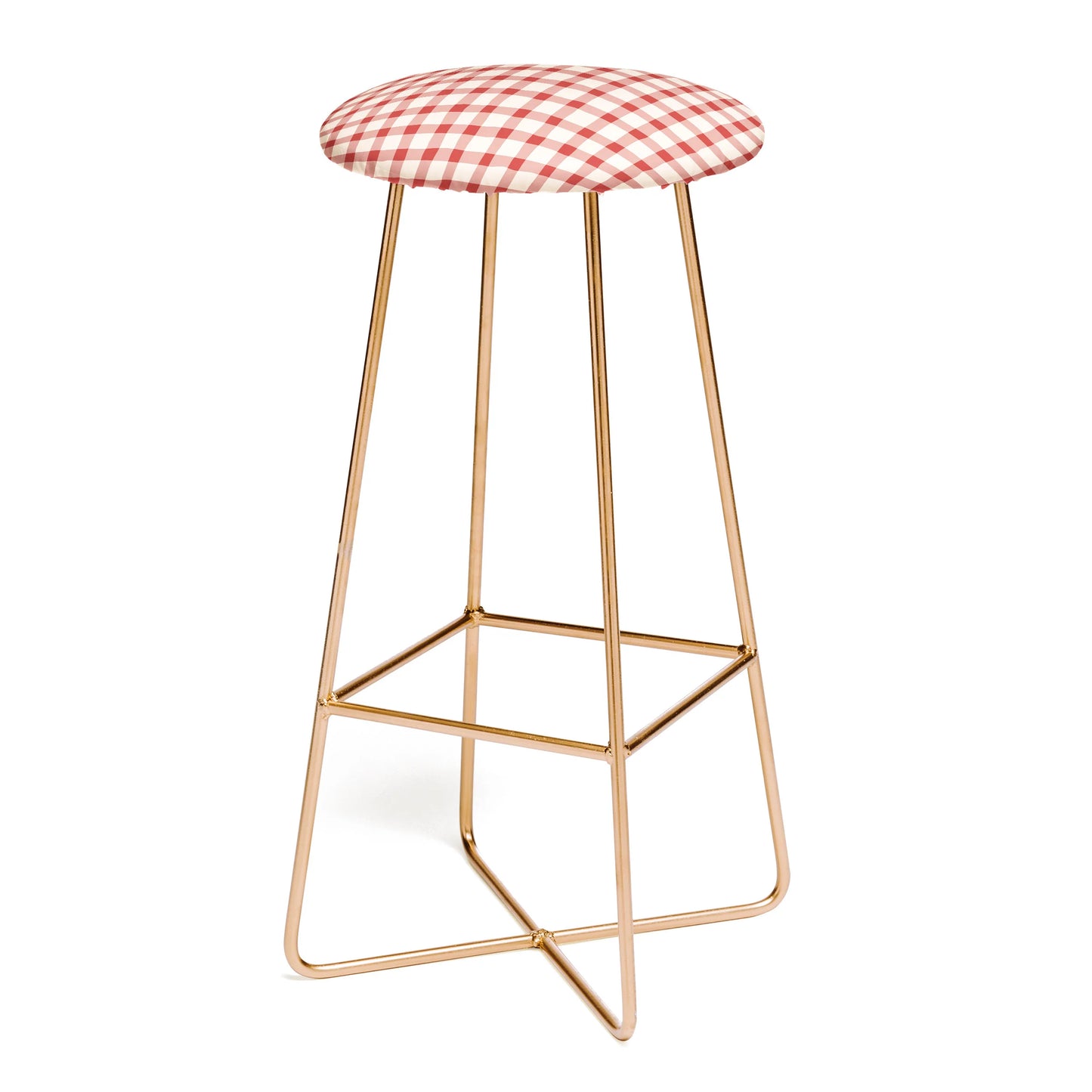 Organic gingham red stool