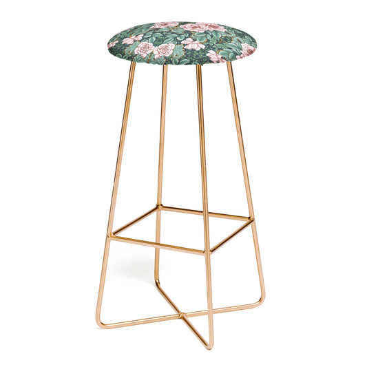 Ornate vintage rose garden stool