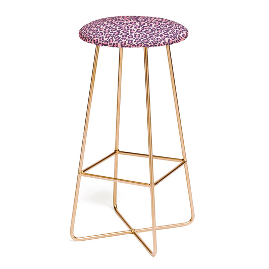 Leopard print coral pink stool