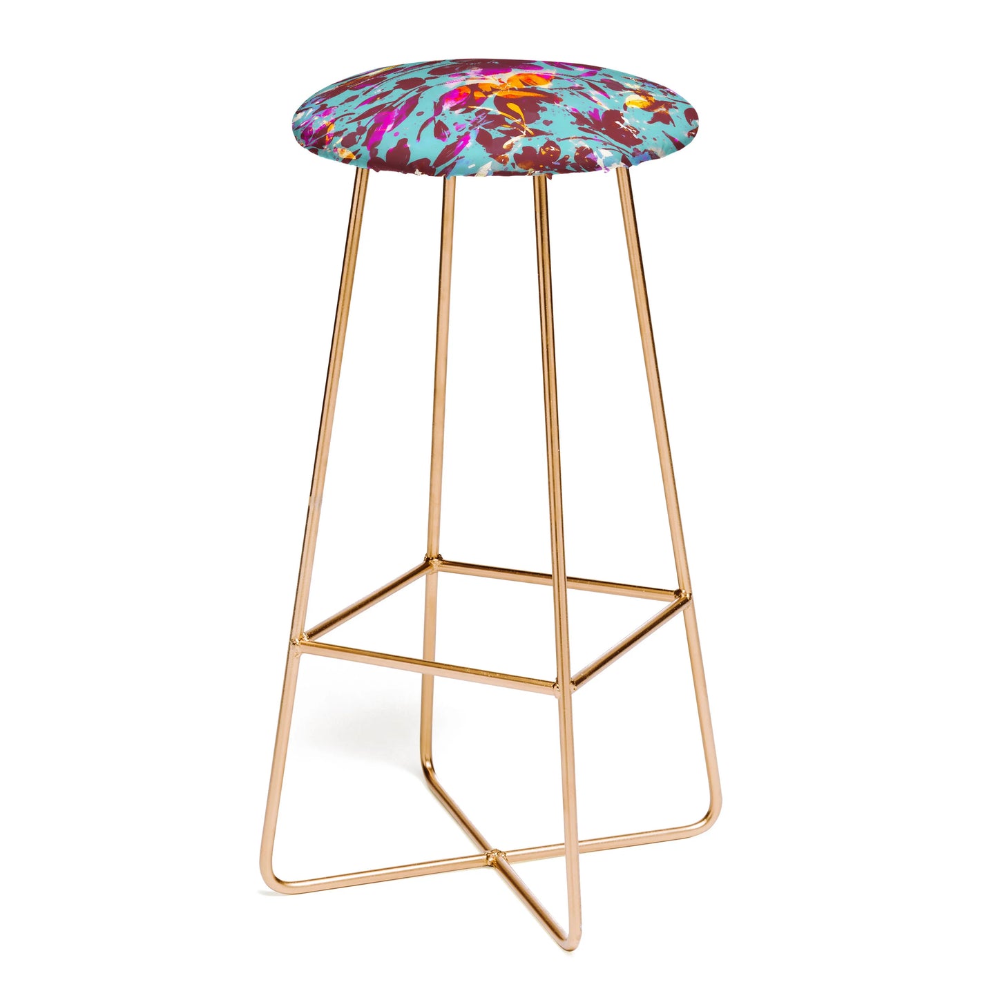 Bold floral expression stool