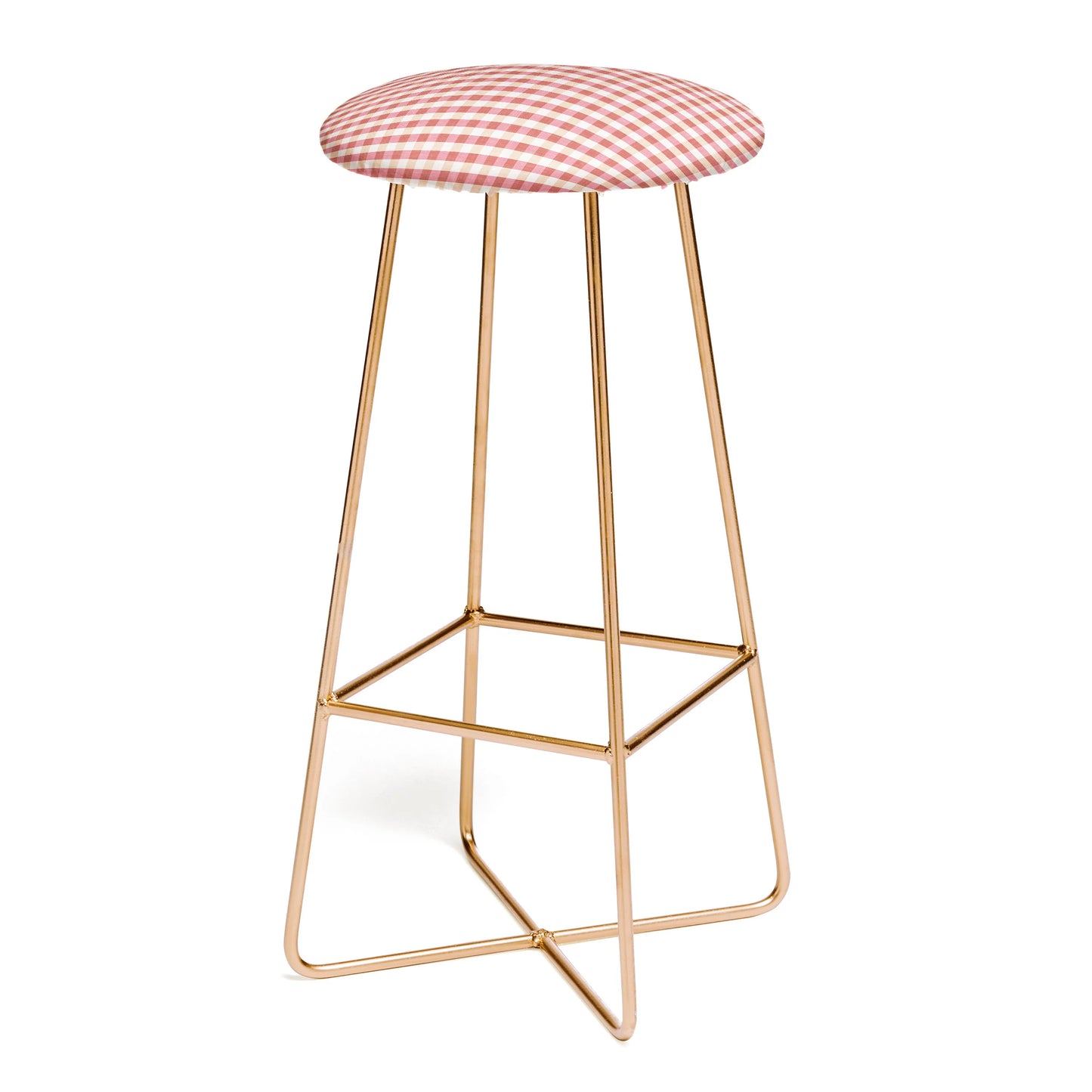 Cozy gingham stool