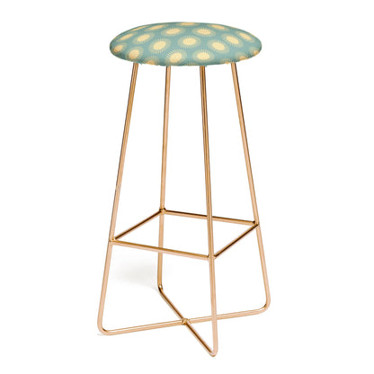 Cheerful sun pattern sage stool