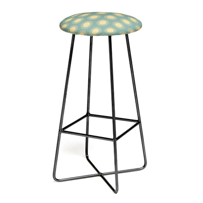 Cheerful sun pattern sage stool