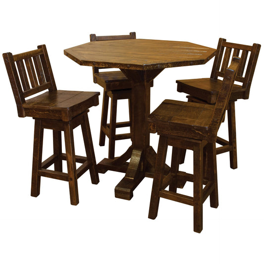 Farmhouse Timber Peg Pub Table Set