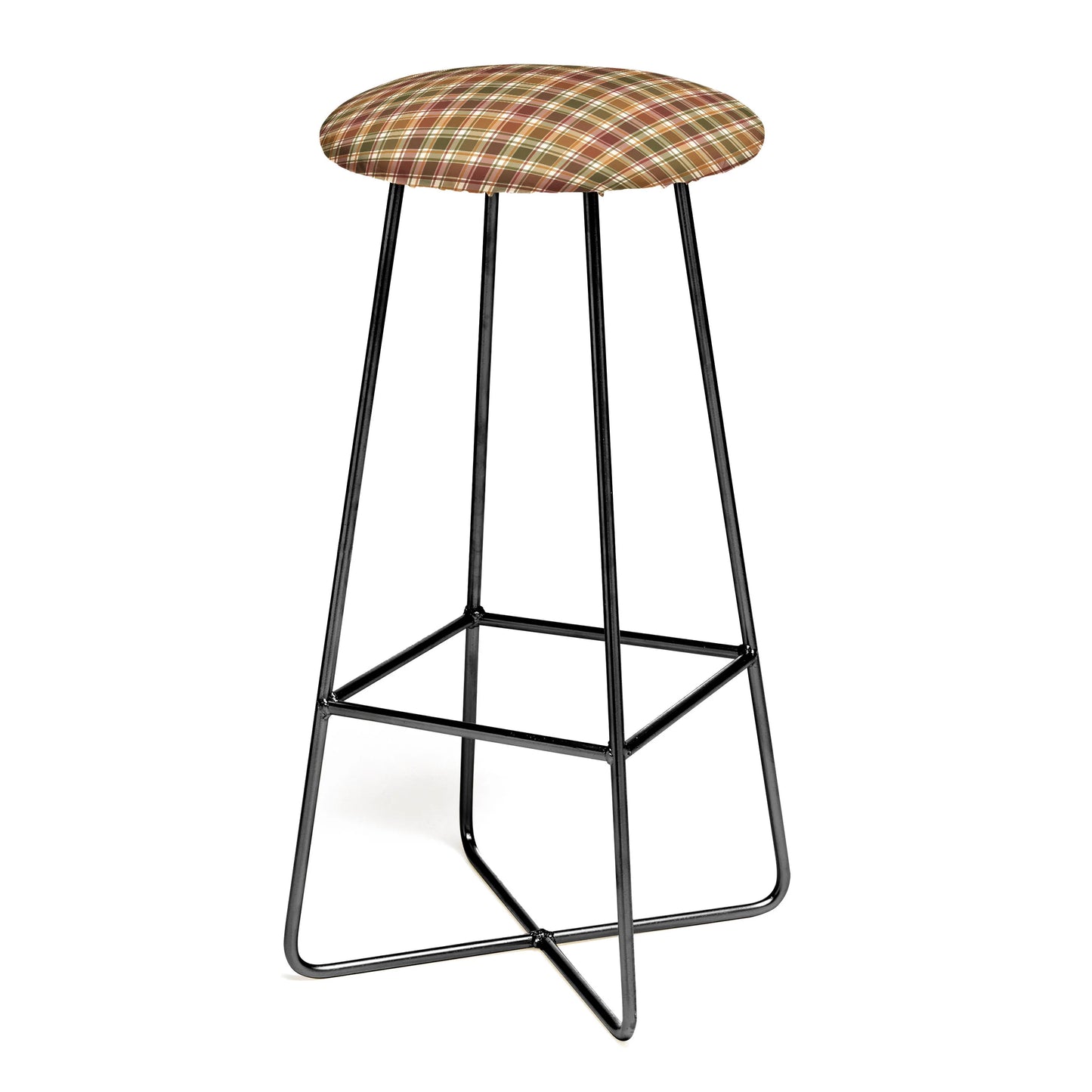 Cozy vintage plaid stool
