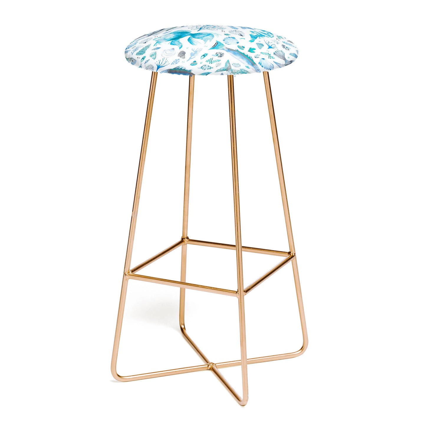Fishes shells coastal marine blue stool