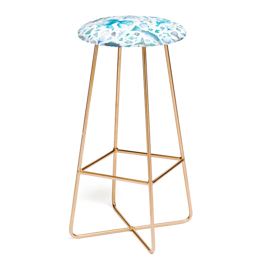 Fishes shells coastal marine blue stool
