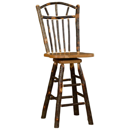 Hickory Wagon Wheel Swivel Stool with Arms