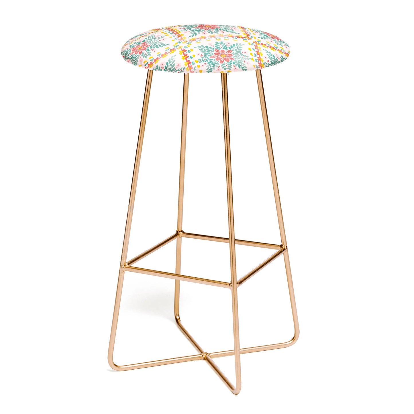 Chic floral geometry stool