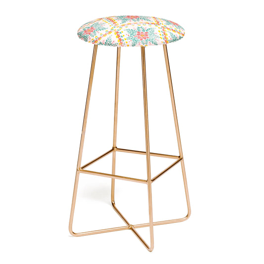 Chic floral geometry stool