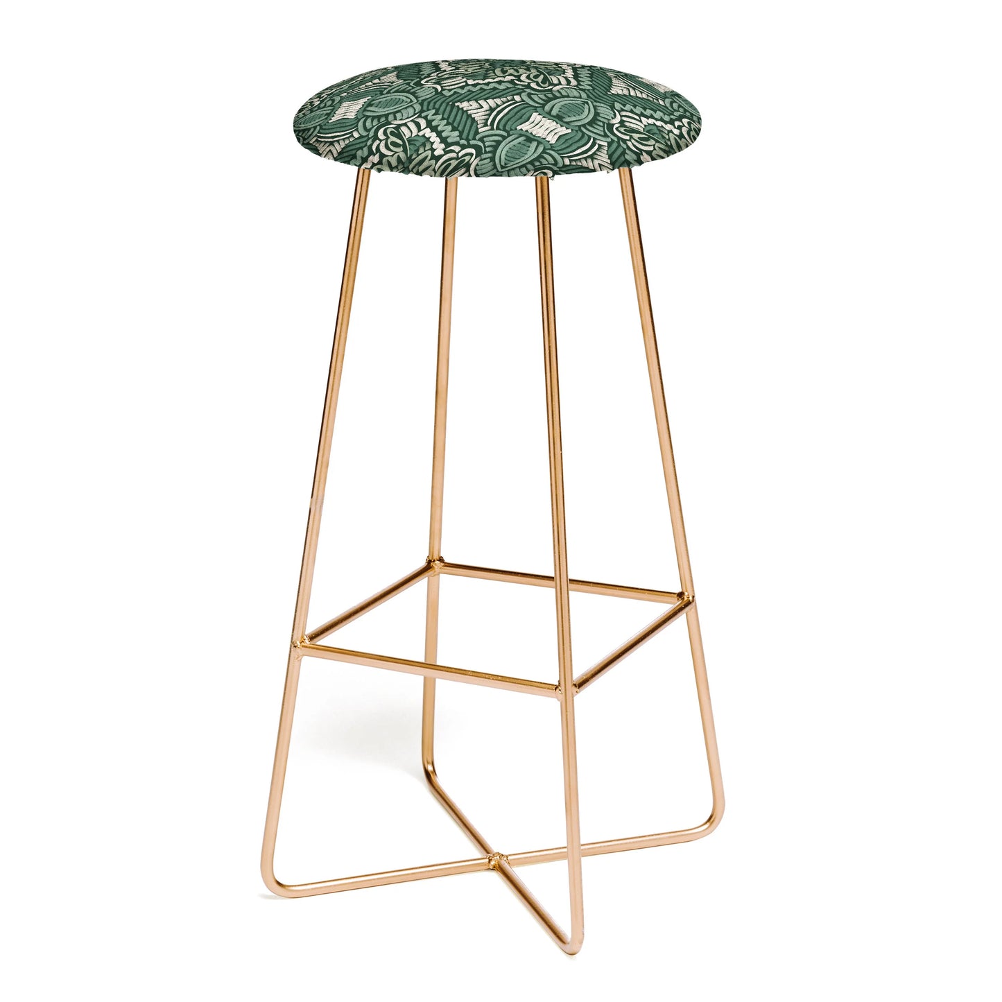 Intricate forest mosaic stool