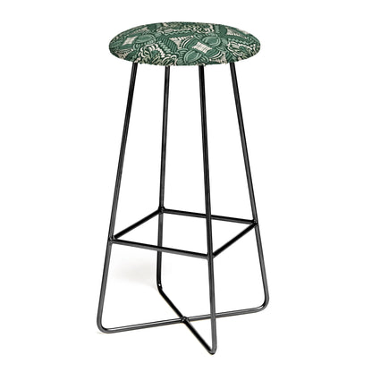 Intricate forest mosaic stool