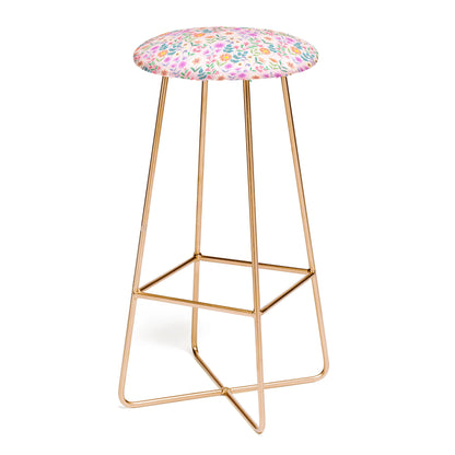 Ditsy floral pink stool