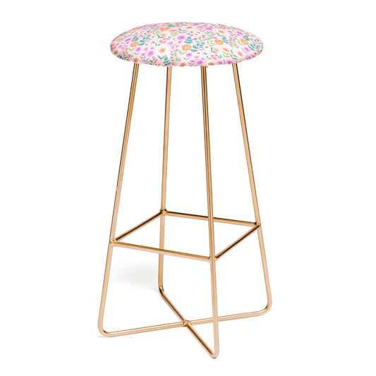 Ditsy floral pink stool