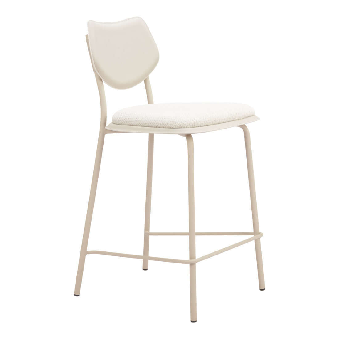 Homeroots 4 Set Gray Bar Chairs Counter Height Steel Frame featuring light gray fabric seat and robust steel frame.
