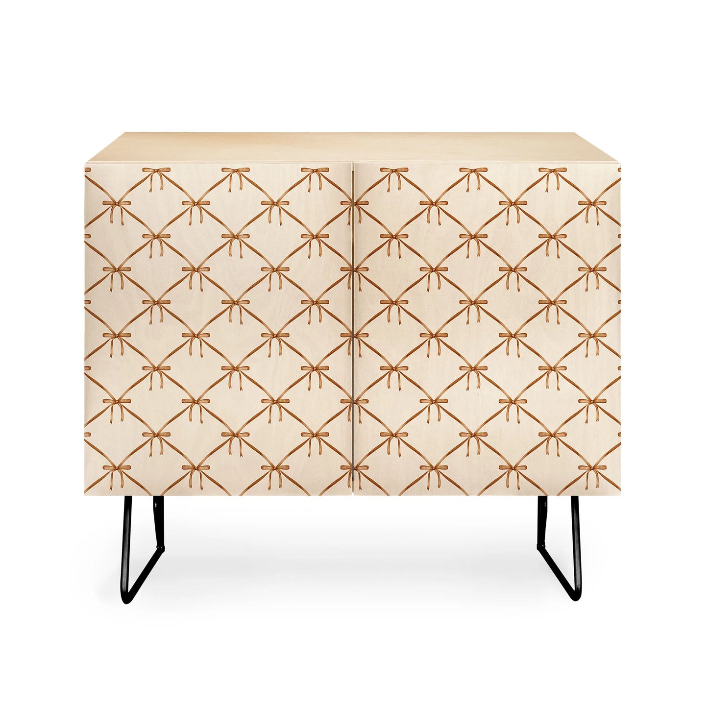 Color poems bows and ribbons beige cabinet credenza