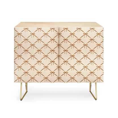 Color poems bows and ribbons beige cabinet credenza