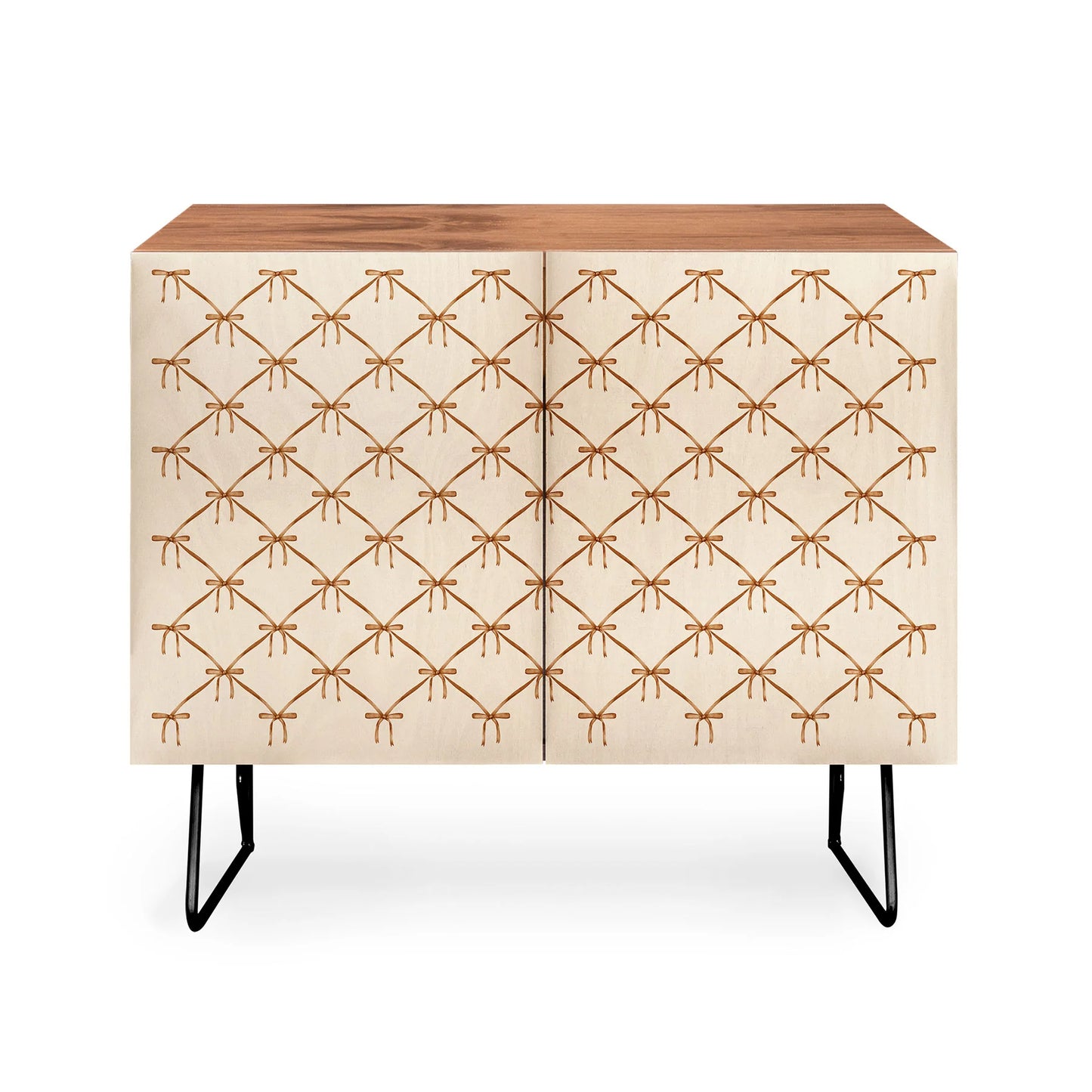 Color poems bows and ribbons beige cabinet credenza