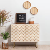 Color poems bows and ribbons beige cabinet credenza