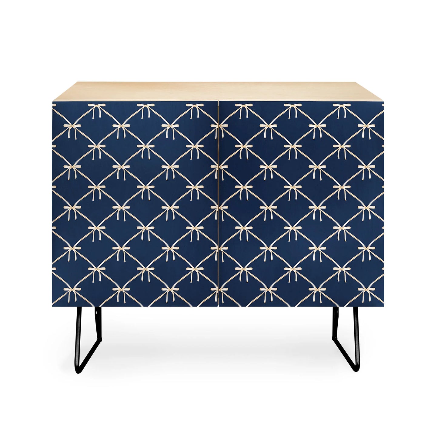 Color poems bows and ribbons blue cabinet credenza