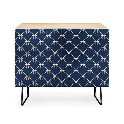 Color poems bows and ribbons blue cabinet credenza